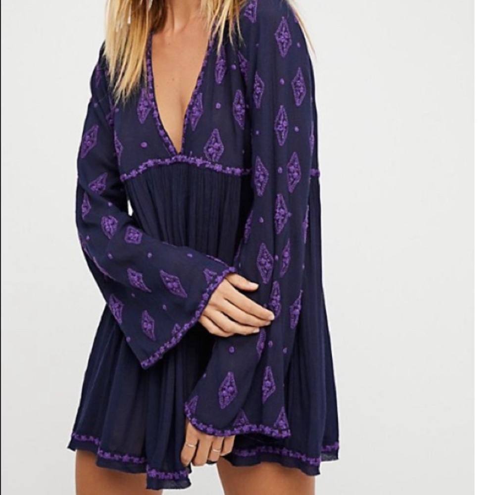 Free People Diamond Embroidered Top